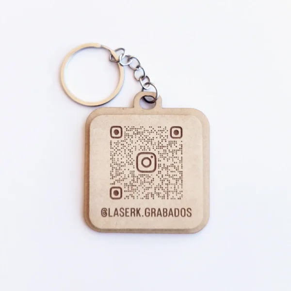 qrdoble2 Llavero código QR de MDF